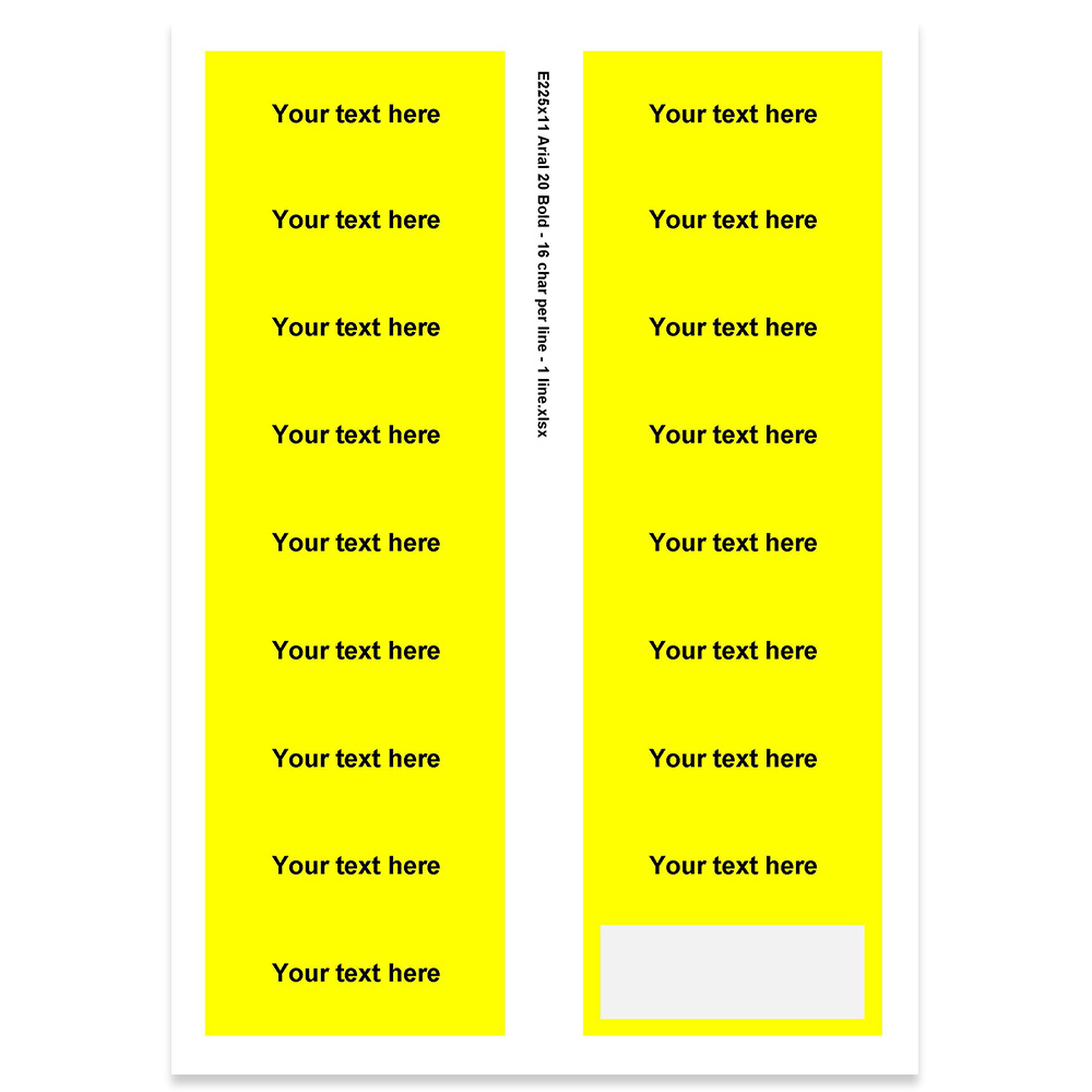 E225311 - 1 line, Arial 20 max 16 characters