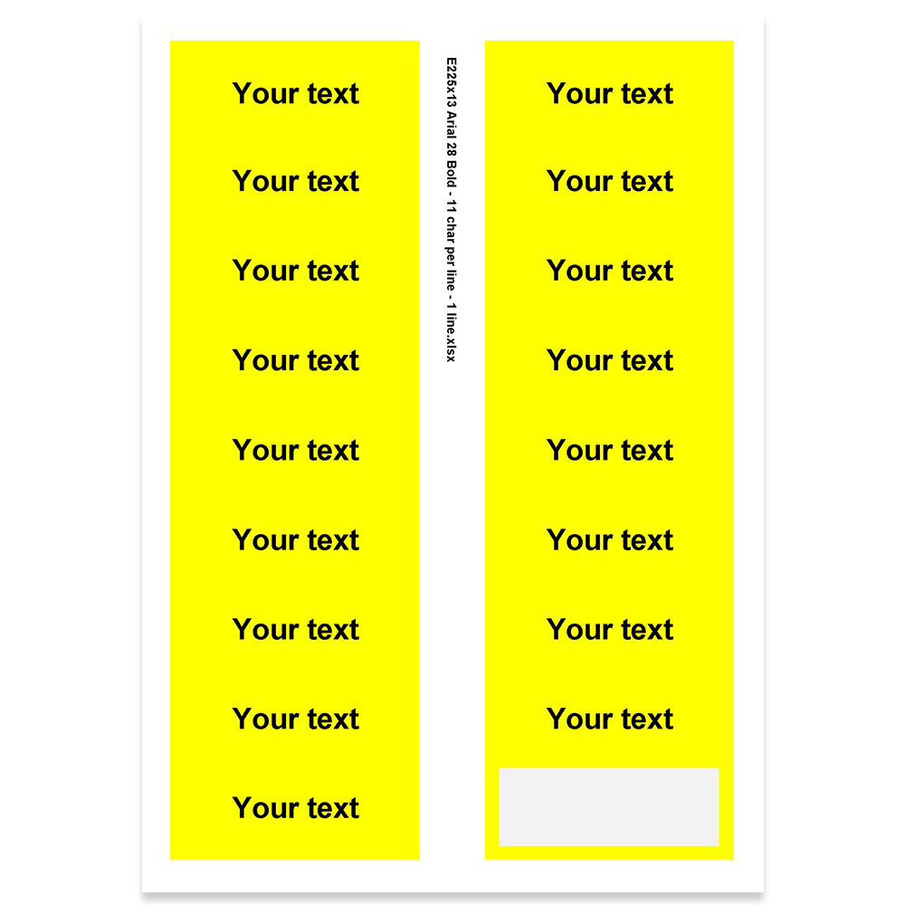 E225313 - 1 line, Arial 28 max 11 characters