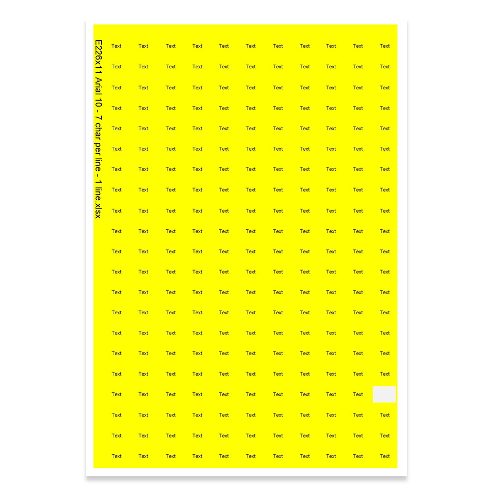 E226311 - 1 line, Arial 10 max 7 characters