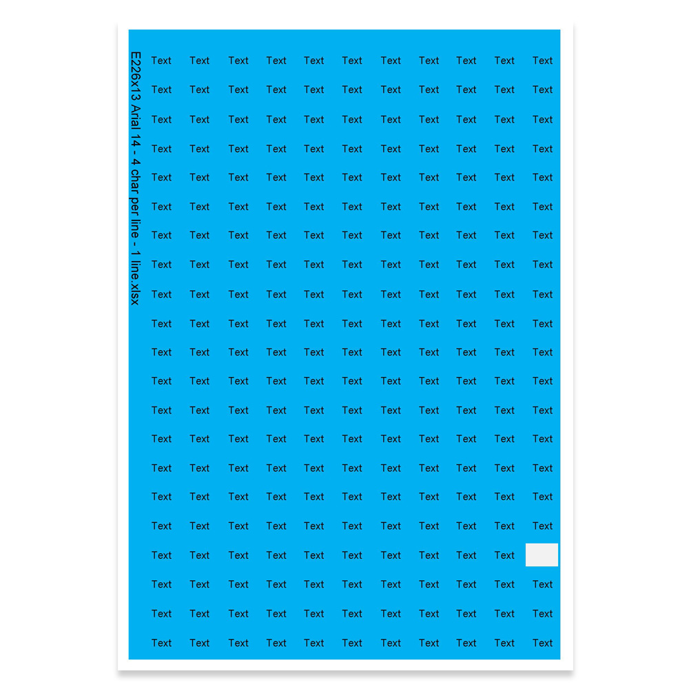 E226213 - 1 line, Arial 14 max 4 characters