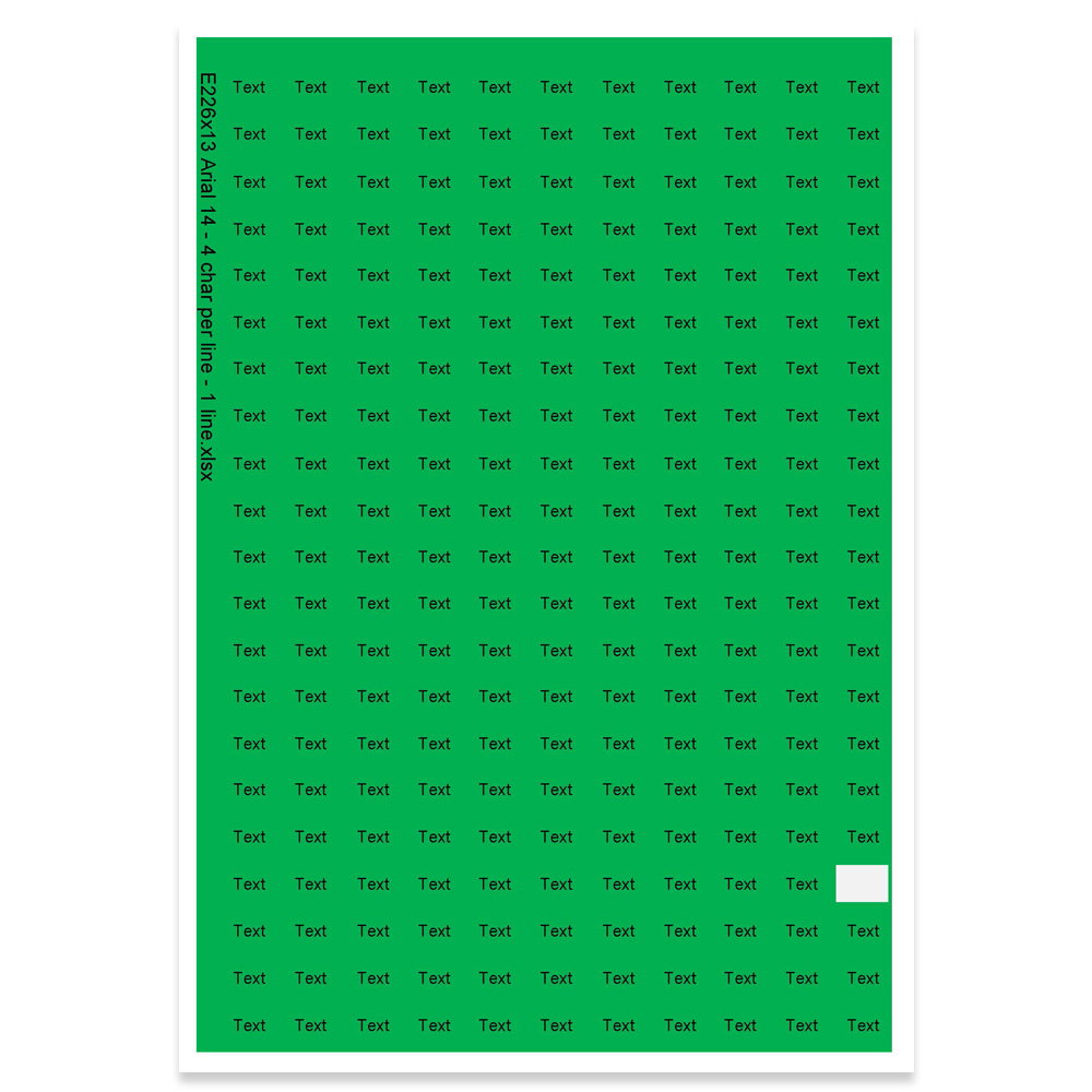 E226113 - 1 line, Arial 14 max 4 characters
