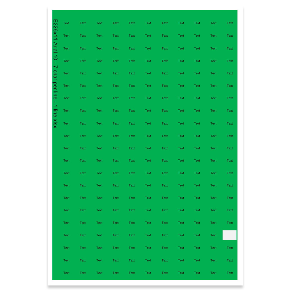 E226111 - 1 line, Arial 10 max 7 characters