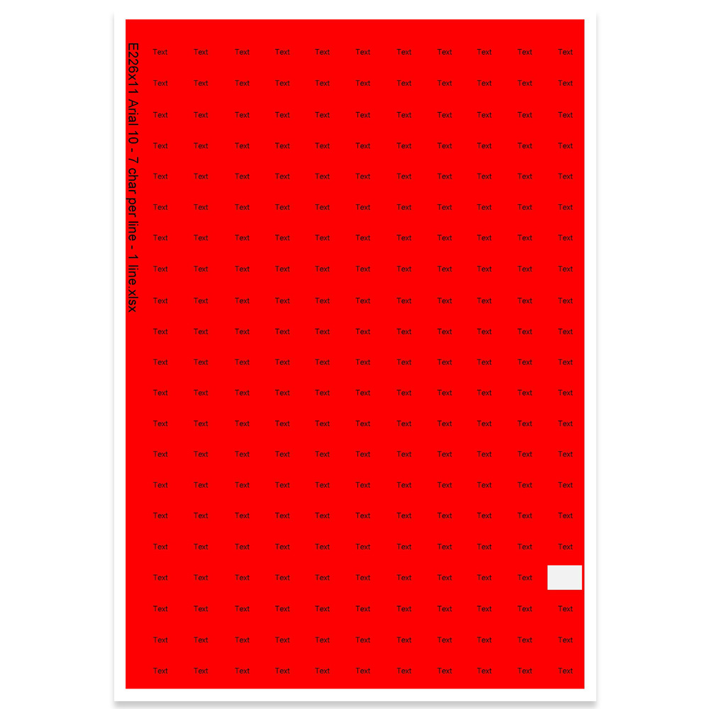 E226011 - 1 line, Arial 10 max 7 characters