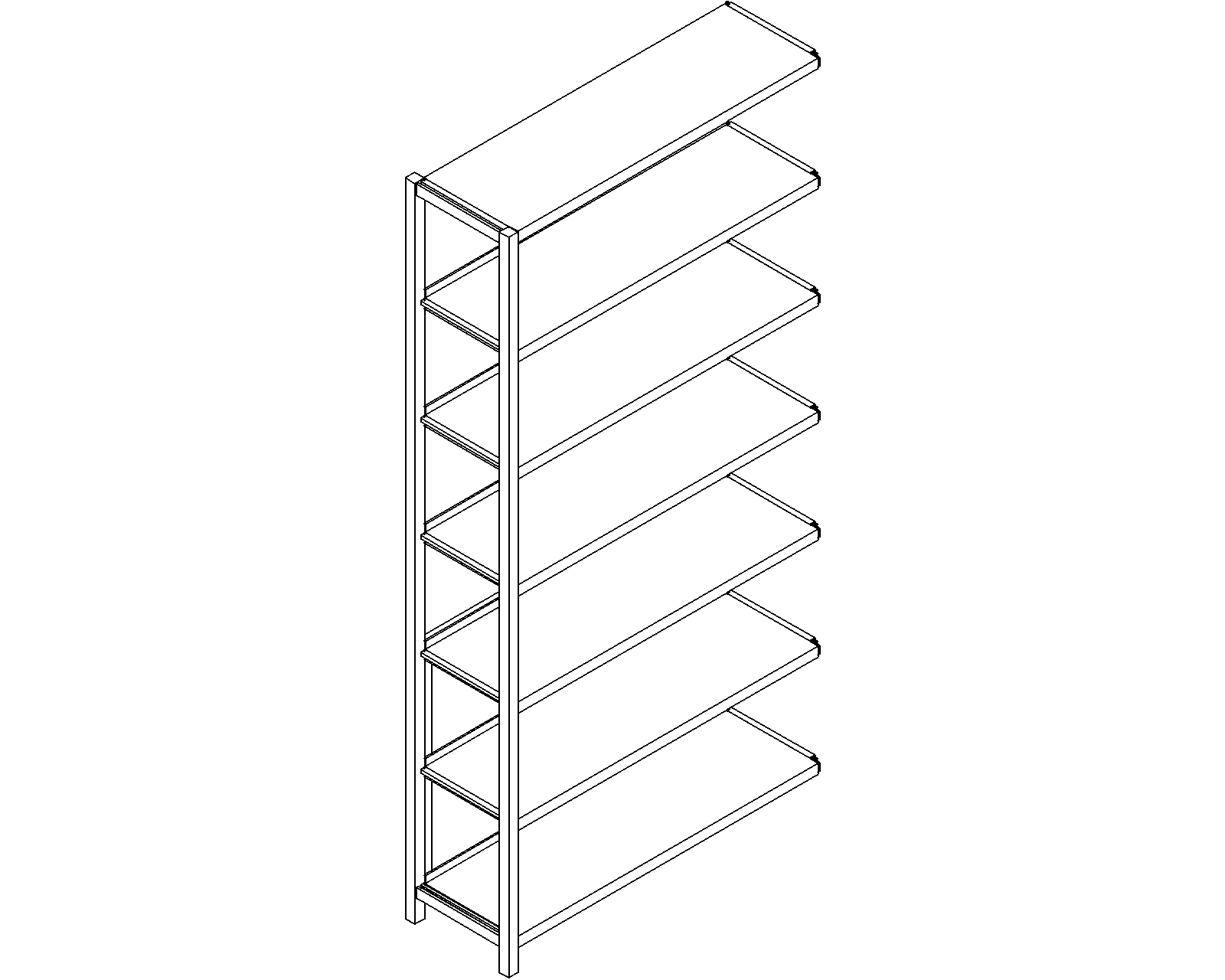 Uniflex add-on – single-sided – H2050 – D300 – W1000 – 3D.dwg