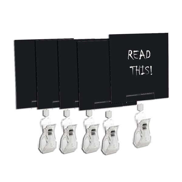 E3789 - Set with 5 slates and 5 sign holder clips